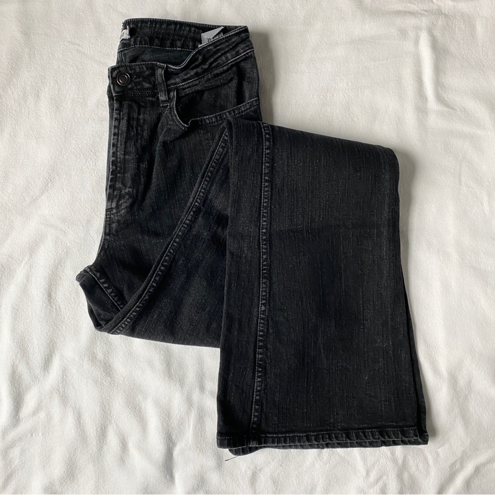 Brandy Melville Flare Jeans Dark Grey Faded Black Denim